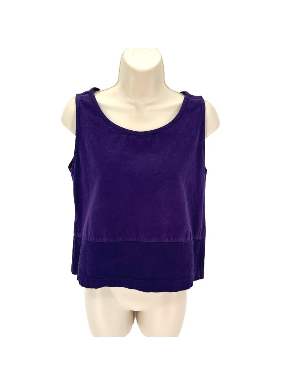 C.C. Collection Womens Purple Cotton Sleeveless Cropped Tank Top Size S